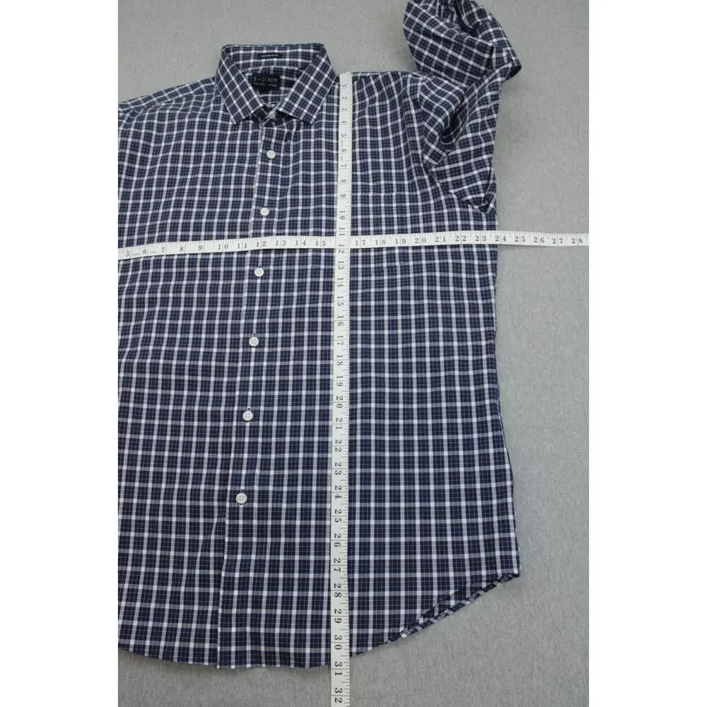 J‎ Crew Shirt Mens XL (17-17.5) Check Thompson Flex Wrinkle Free Cotton Blend